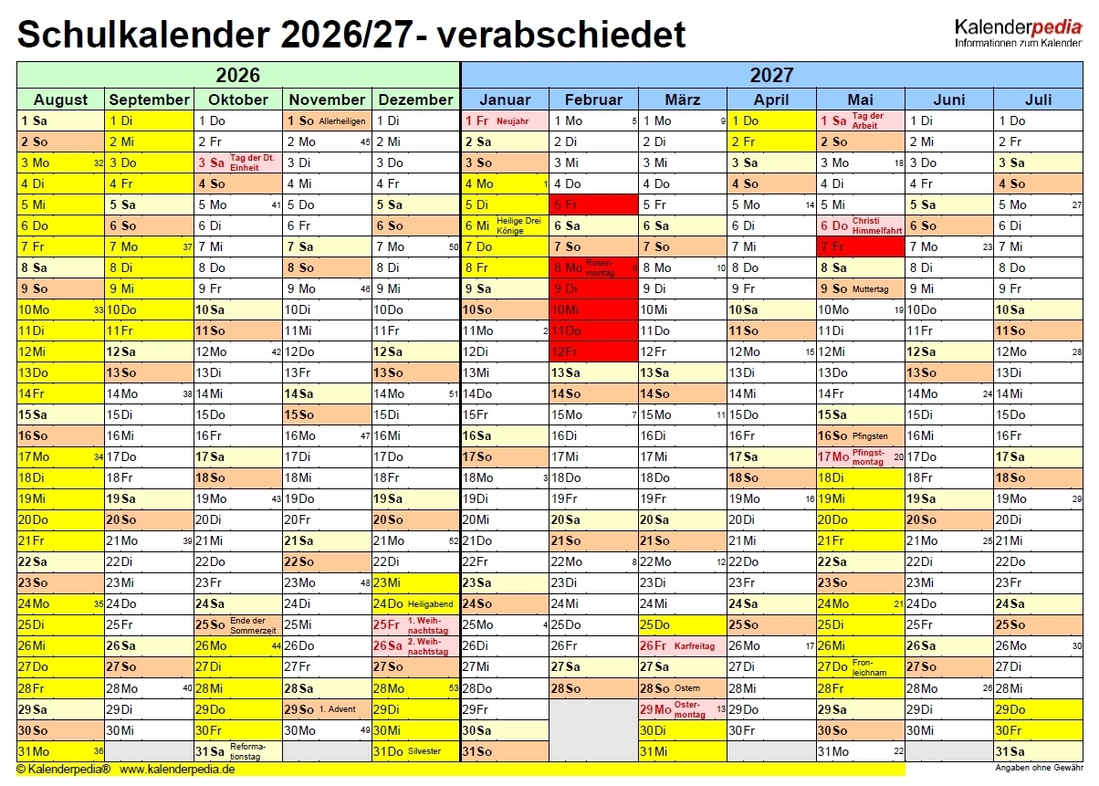Ferien 2026 2027